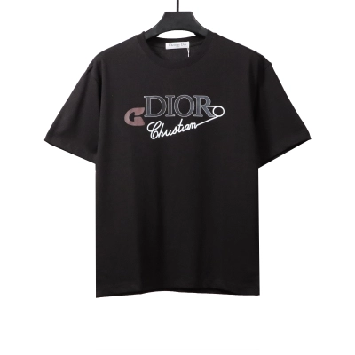 Dior striped letter embroidered T-Shirts 01