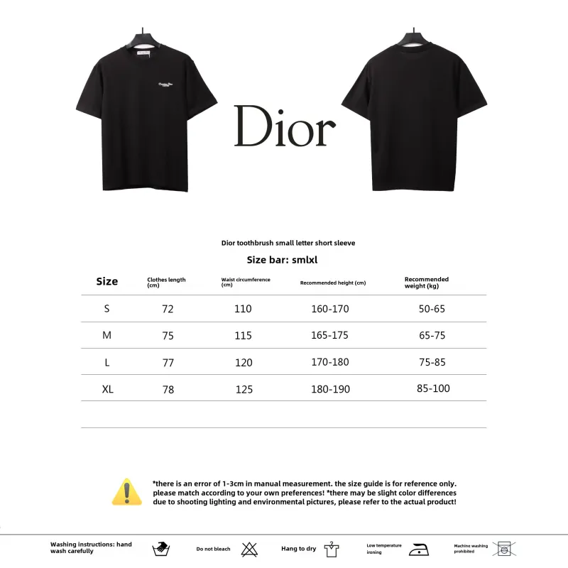 Dior toothbrush small letter T-Shirts black