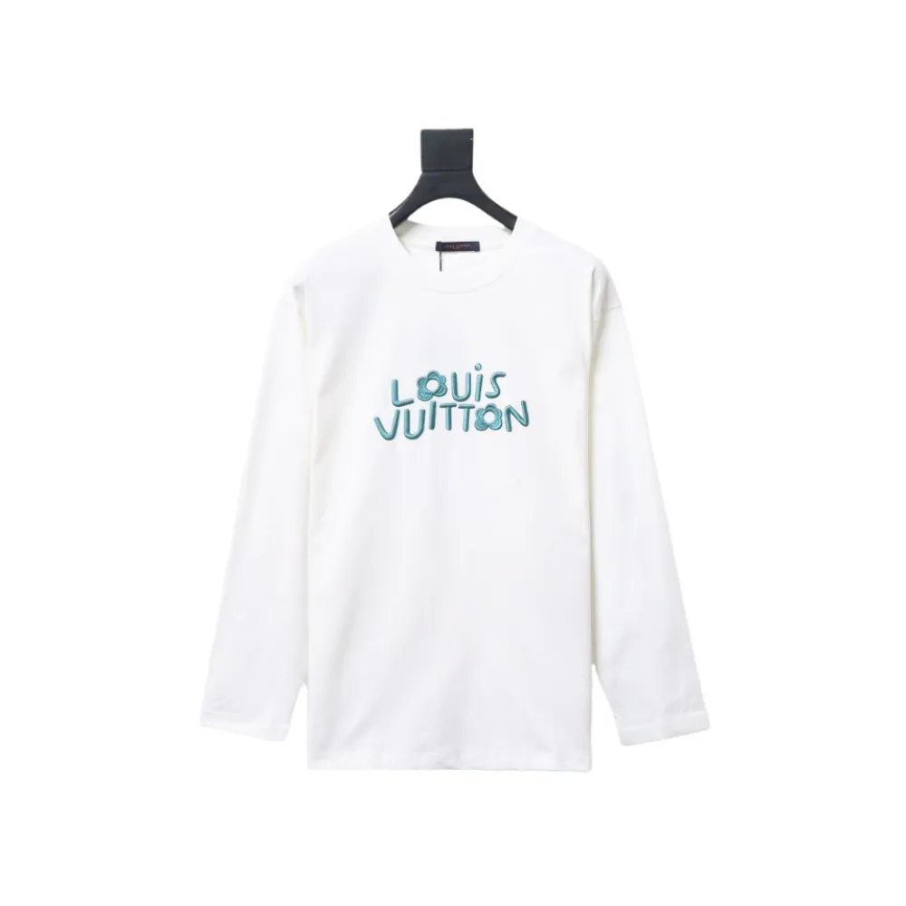 Louis Vuitton24ss heavy beaded letter embroidered T-Shirts