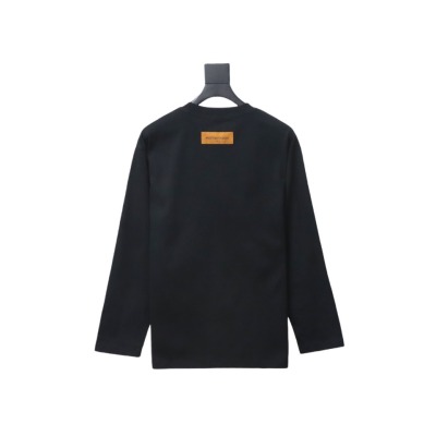 PK Louis Vuitton 24Fw small blue flower logo embroidered letter long sleeve T-shirt 2 02