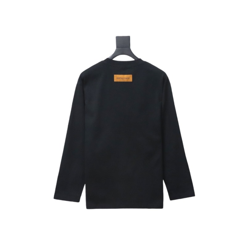 PK Louis Vuitton 24Fw small blue flower logo embroidered letter long sleeve T-shirt 2