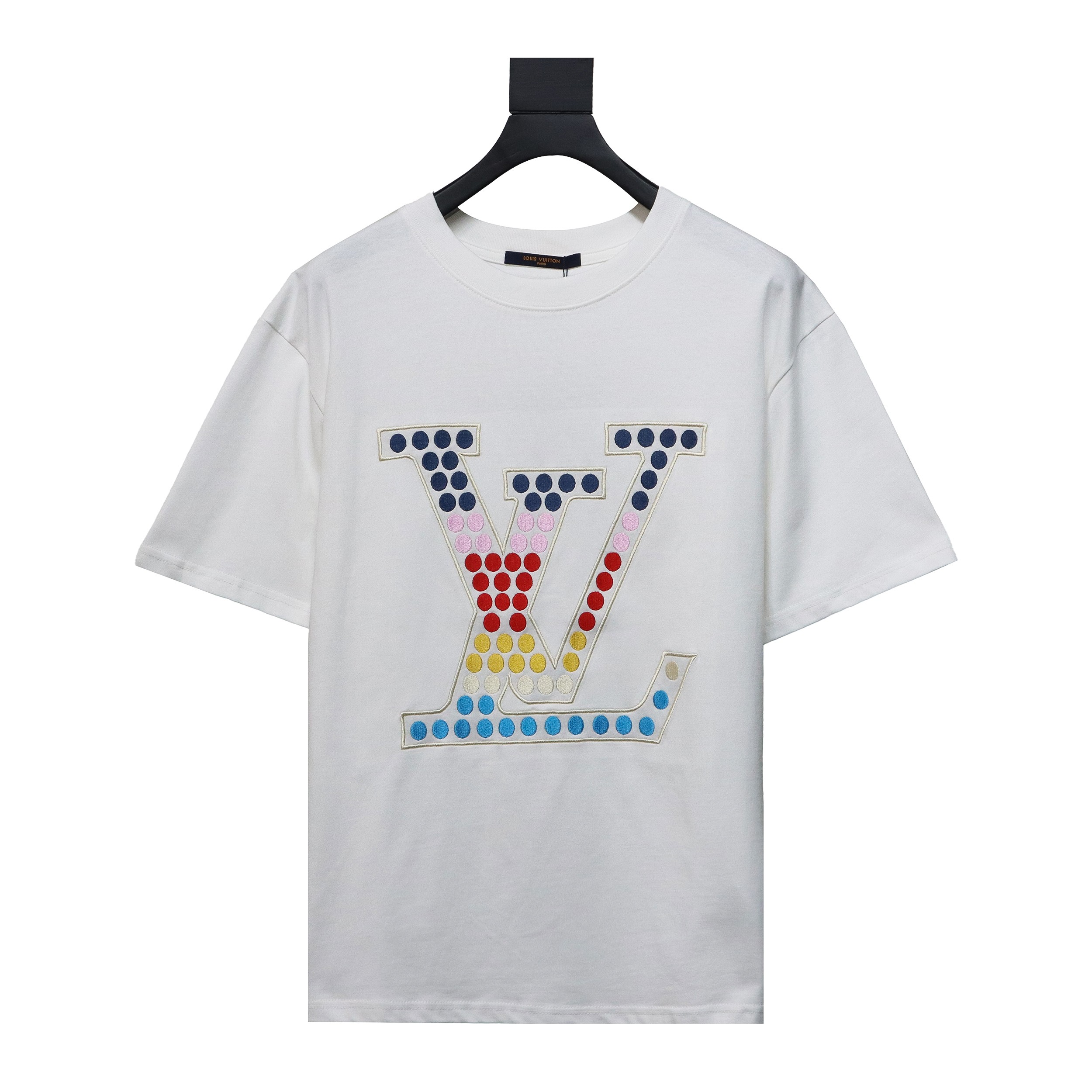 Louis Vuitton 24ss colorful polka dot heavy embroidered logo T-Shirts 2
