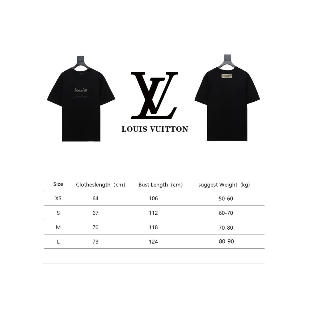Louis Vuitton 24ss gradient letter beaded T-Shirts