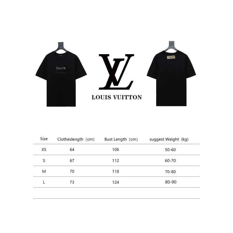 Louis Vuitton 24ss gradient letter beaded T-Shirts