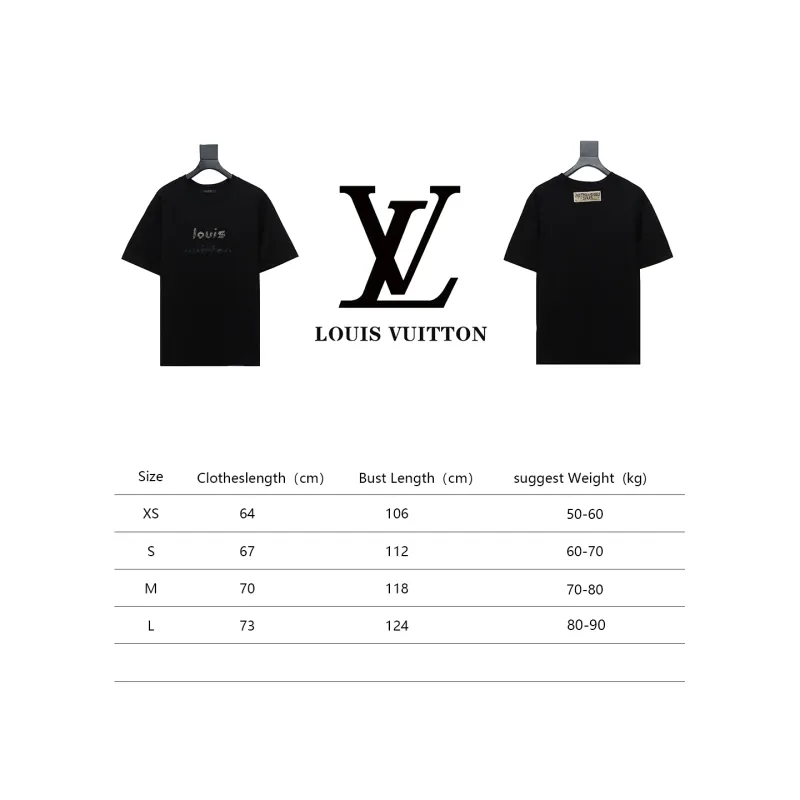 Louis Vuitton 24ss gradient letter beaded T-Shirts