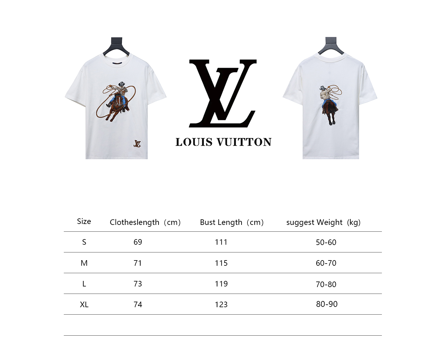 Louis Vuitton 24ss western cowboy heavy embroidery T-Shirts