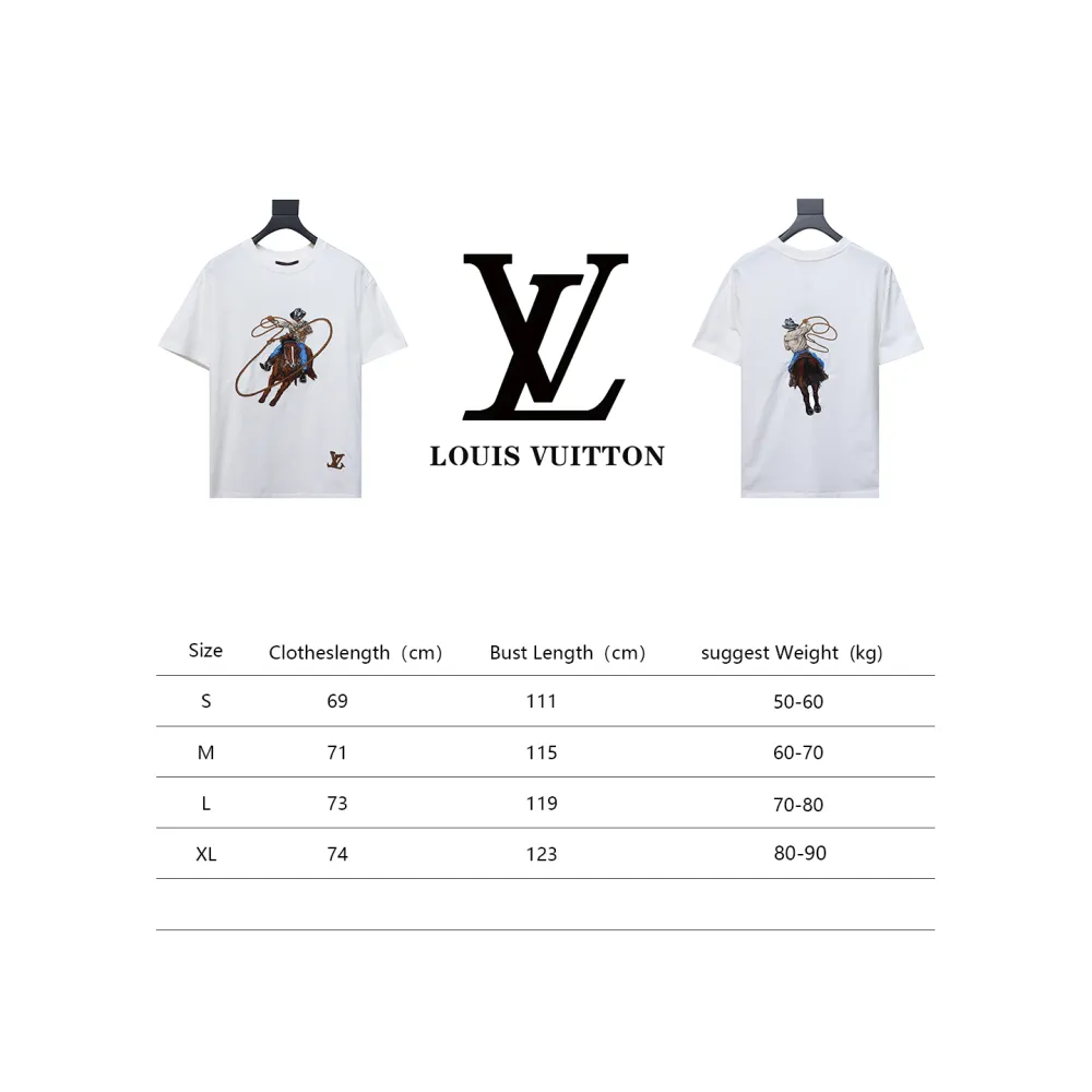 Louis Vuitton 24ss western cowboy heavy embroidery T-Shirts