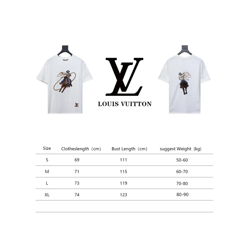 Louis Vuitton 24ss western cowboy heavy embroidery T-Shirts