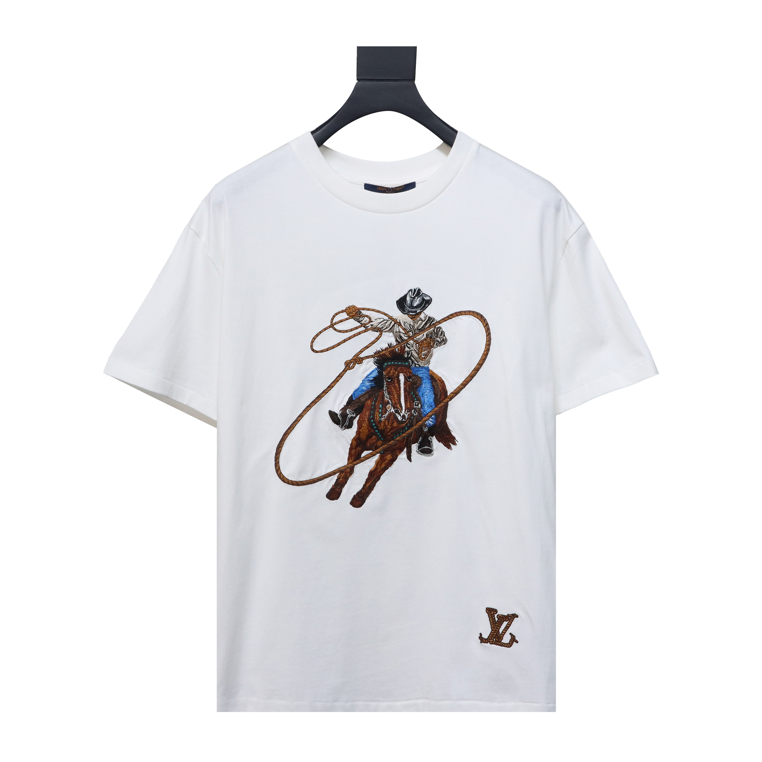 Louis Vuitton 24ss western cowboy heavy embroidery T-Shirts