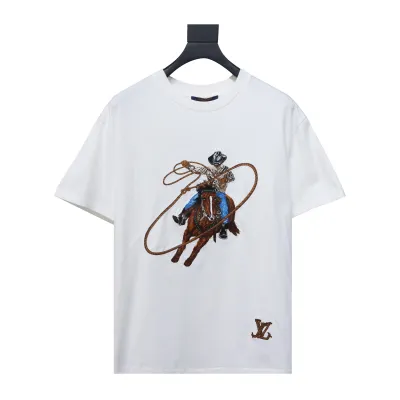 Louis Vuitton 24ss western cowboy heavy embroidery T-Shirts 01