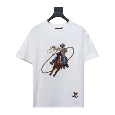 Louis Vuitton 24ss western cowboy heavy embroidery T-Shirts 01