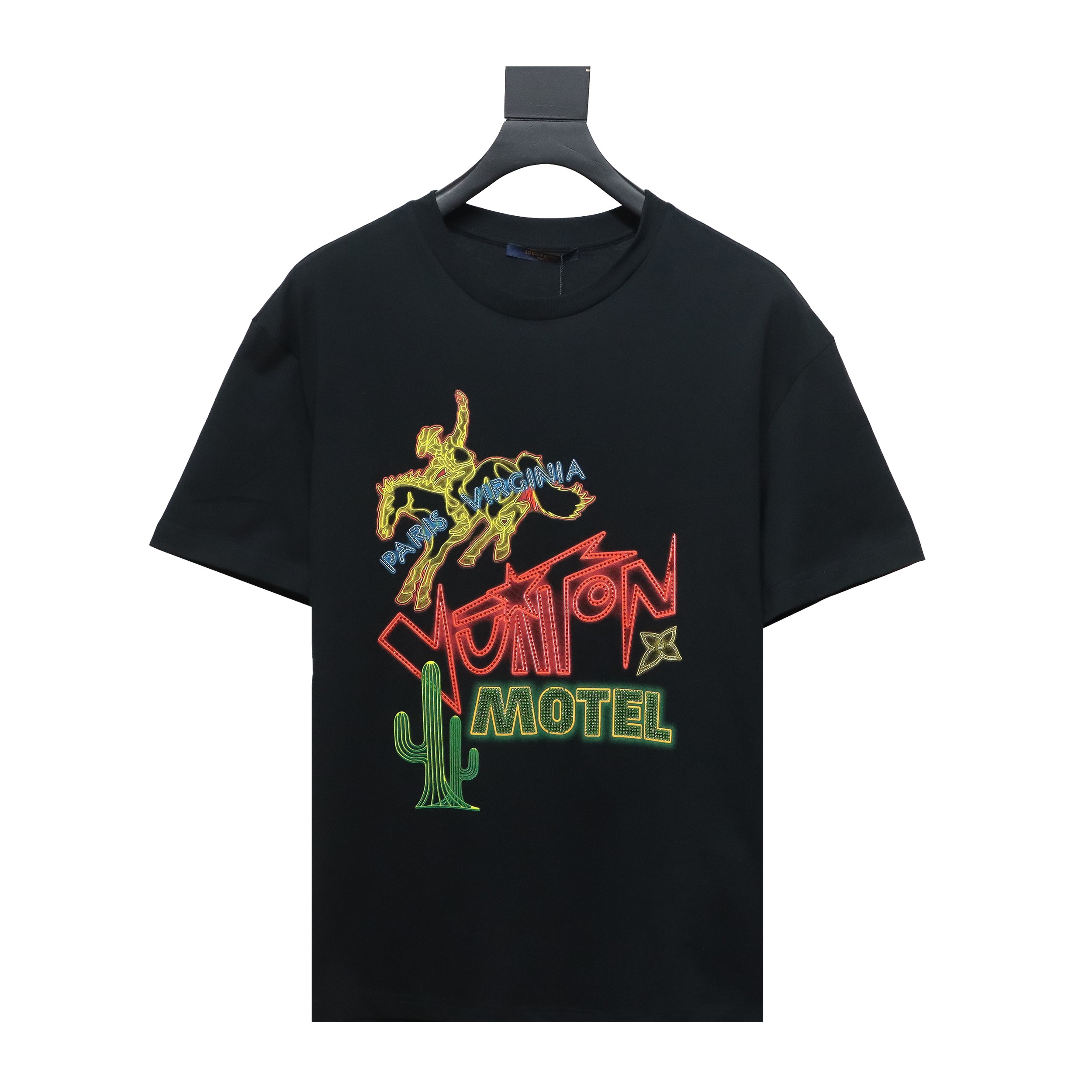  Louis Vuitton 24ss western cowboy hot diamond graffiti print T-Shirts