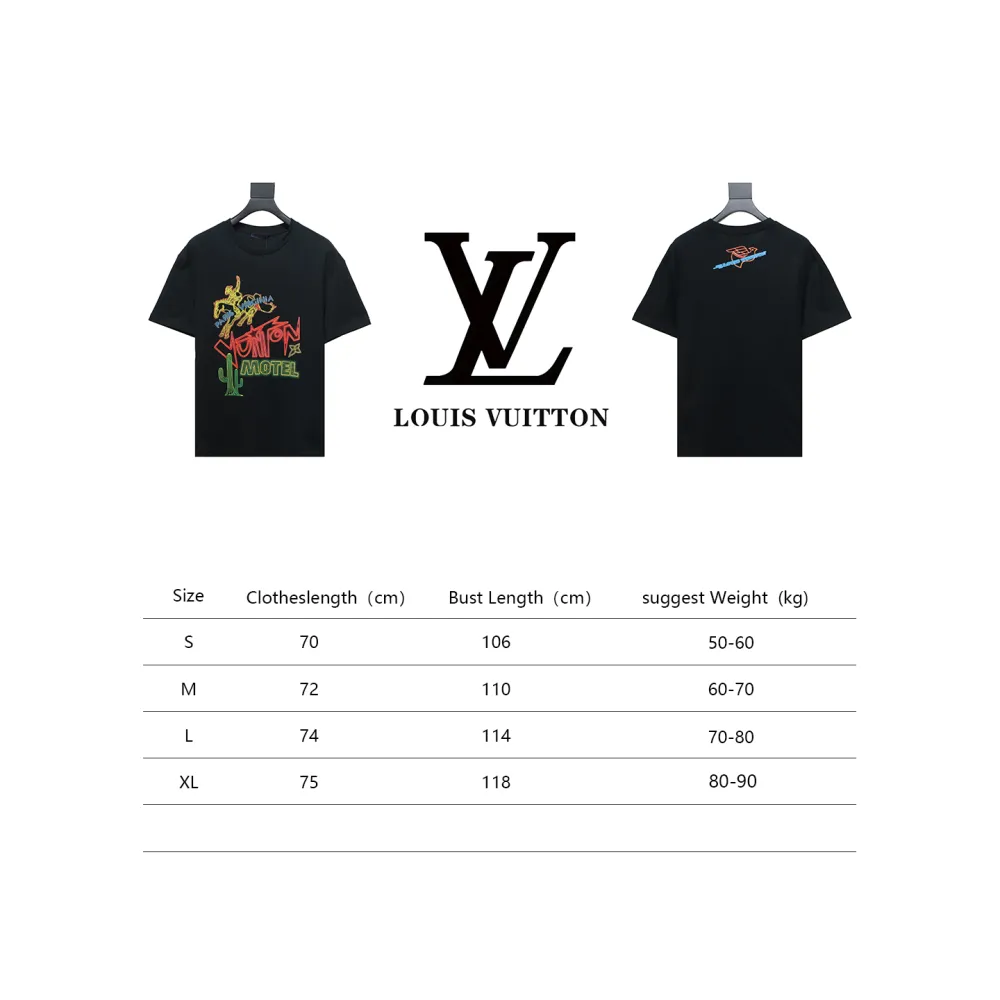  Louis Vuitton 24ss western cowboy hot diamond graffiti print T-Shirts