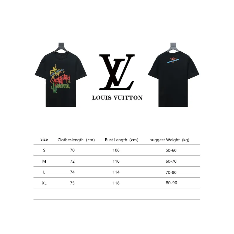  Louis Vuitton 24ss western cowboy hot diamond graffiti print T-Shirts