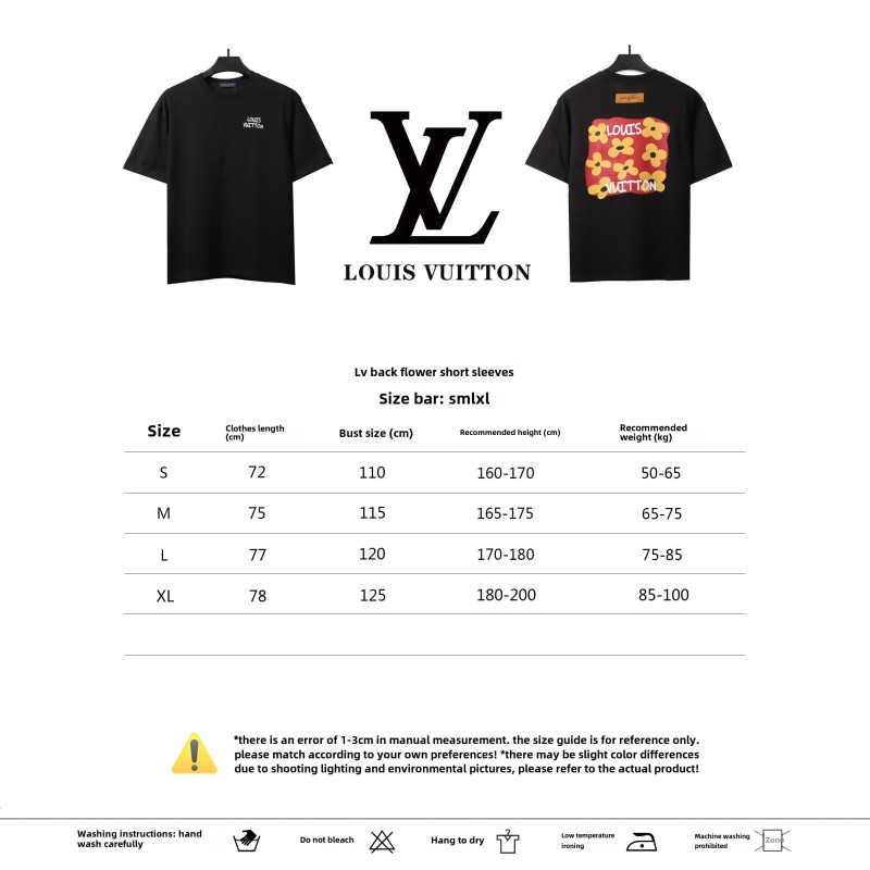 Louis Vuitton back flower print T-Shirts black