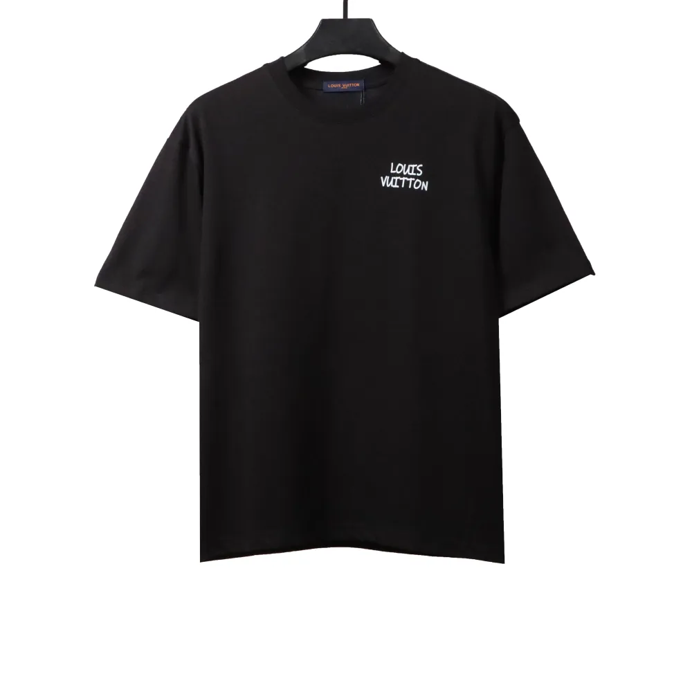 Louis Vuitton back flower print T-Shirts black