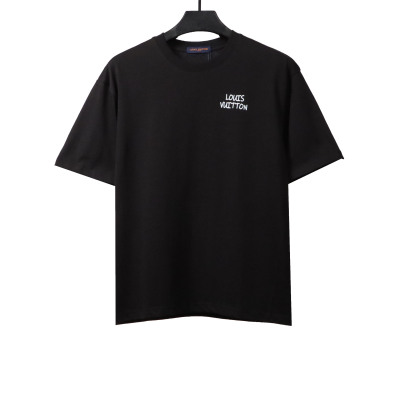 Louis Vuitton back flower print T-Shirts black 01