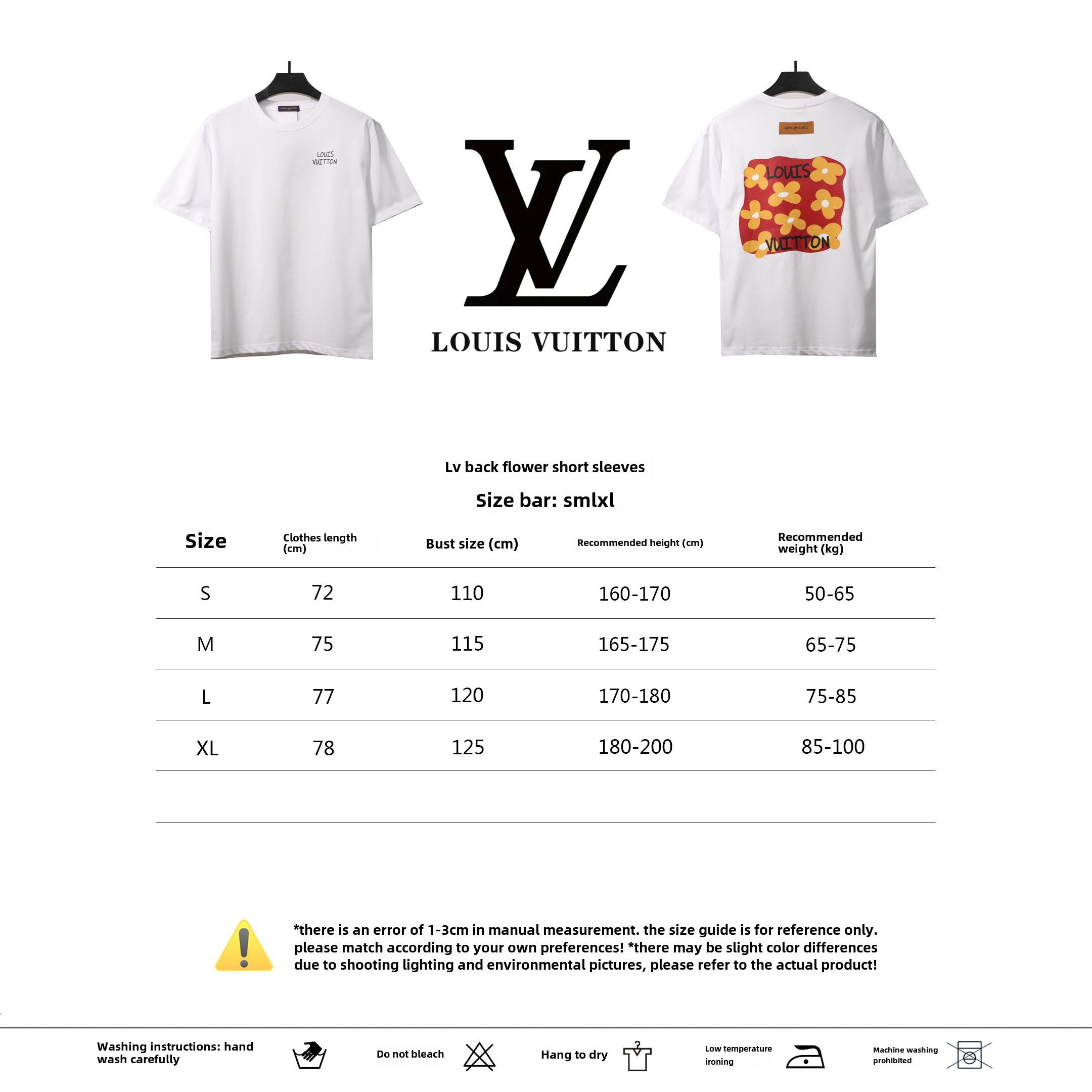 Louis Vuitton back flower print T-Shirts white