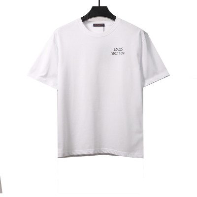 Louis Vuitton back flower print T-Shirts white 01
