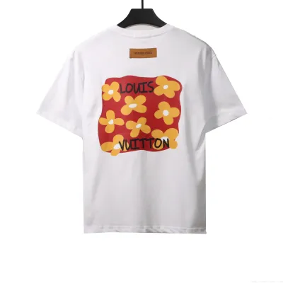 Louis Vuitton back flower print T-Shirts white 02