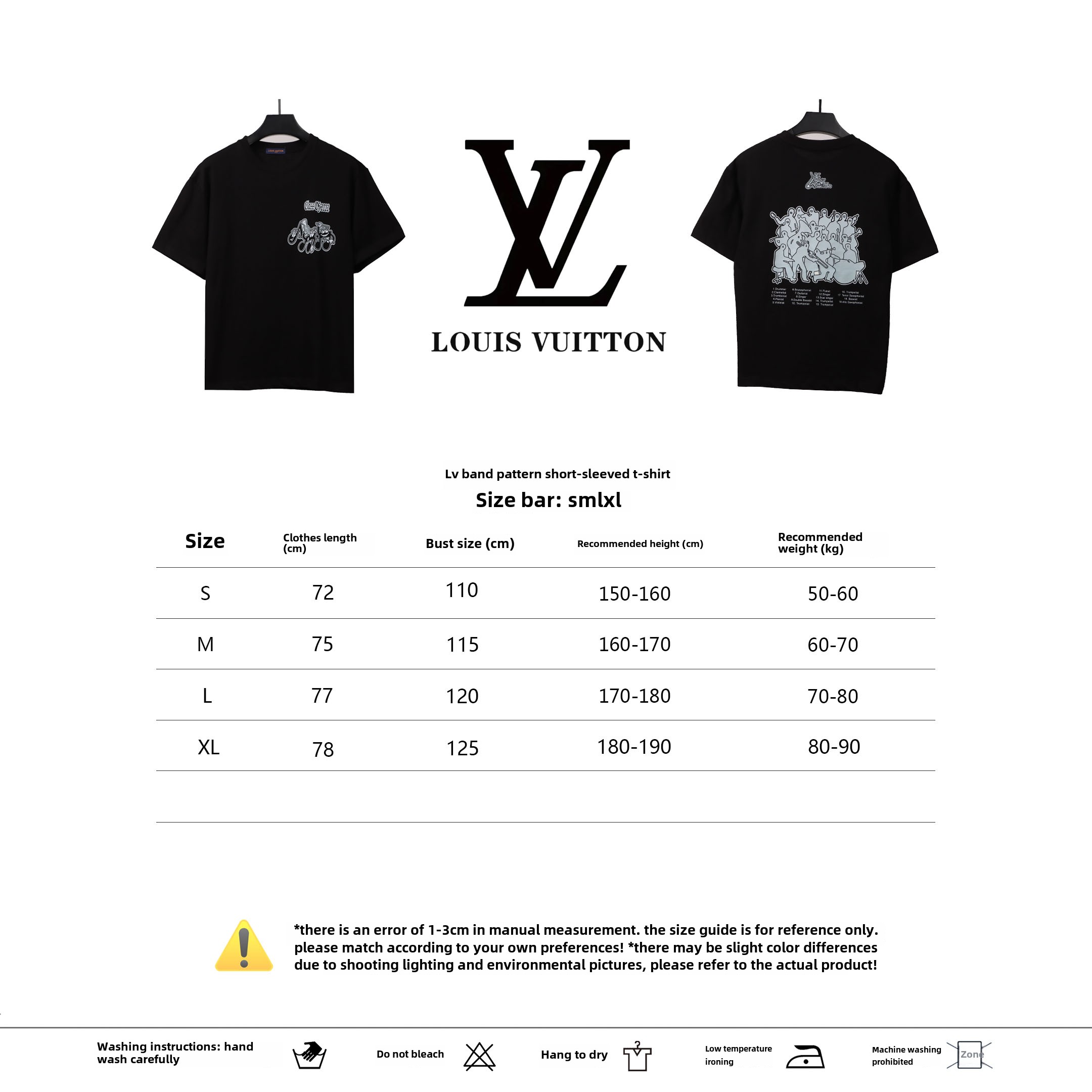 Louis Vuitton band pattern T-Shirts black