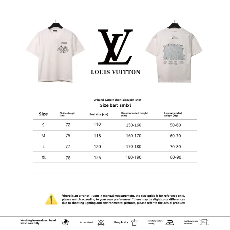  Louis Vuitton band pattern T-Shirts white