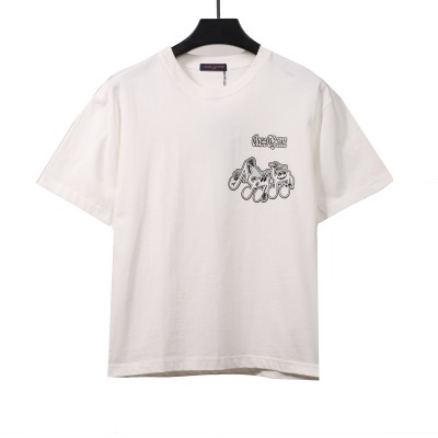  Louis Vuitton band pattern T-Shirts white 01
