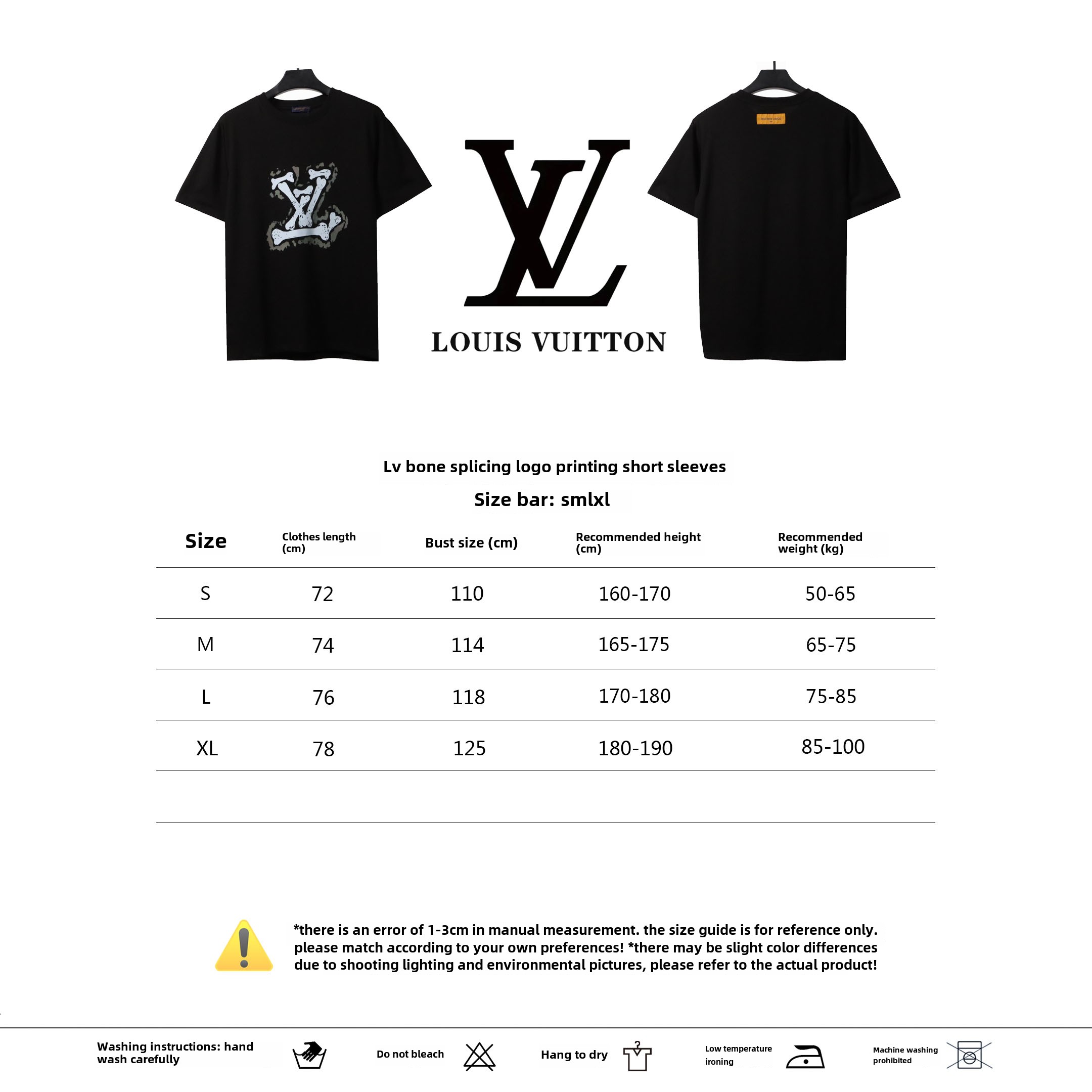 Louis Vuitton bone patchwork logo print T-Shirts black