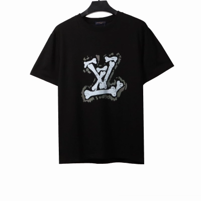 Louis Vuitton bone patchwork logo print T-Shirts black 01