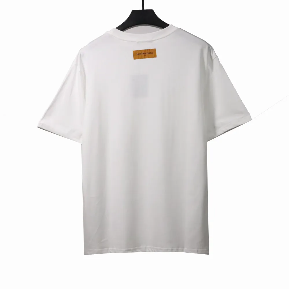  Louis Vuitton bone patchwork logo print T-Shirts white