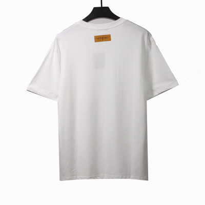  Louis Vuitton bone patchwork logo print T-Shirts white 02