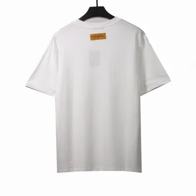  Louis Vuitton bone patchwork logo print T-Shirts white 02
