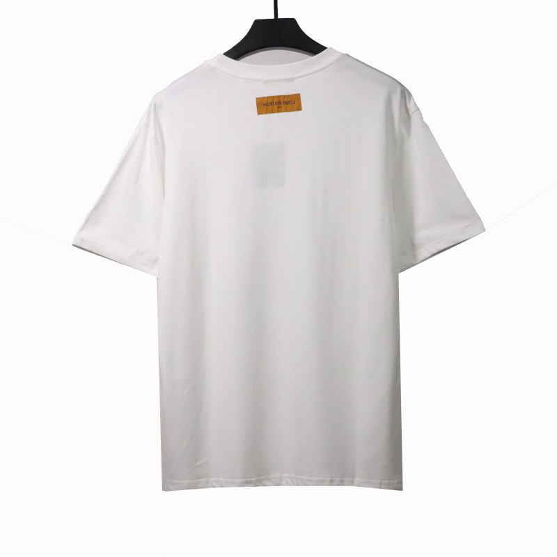  Louis Vuitton bone patchwork logo print T-Shirts white