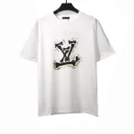  Louis Vuitton bone patchwork logo print T-Shirts white