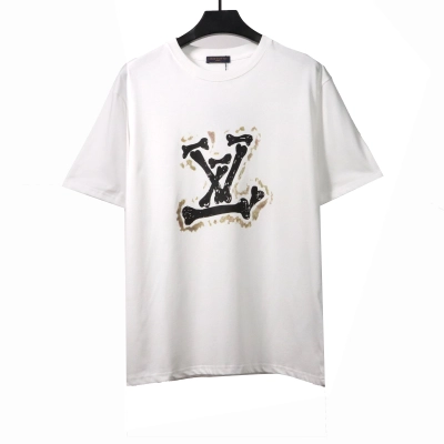 Louis Vuitton bone patchwork logo print T-Shirts white 01