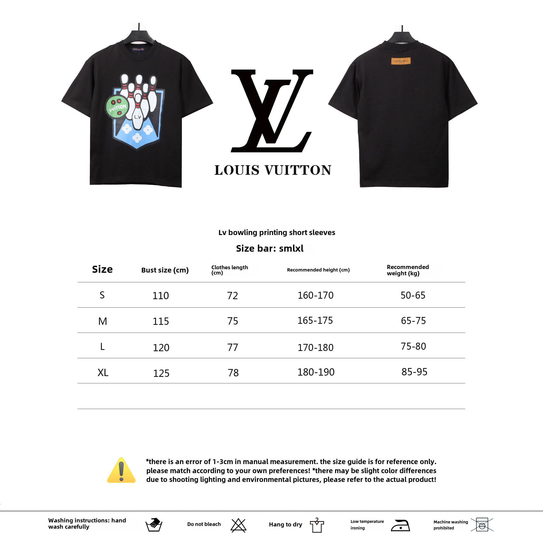 Louis Vuitton bowling print T-Shirts black