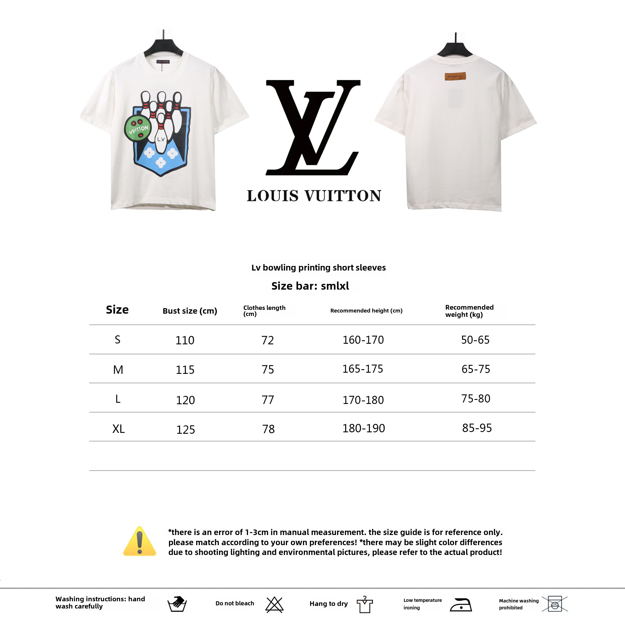 Louis Vuitton bowling print T-Shirts white