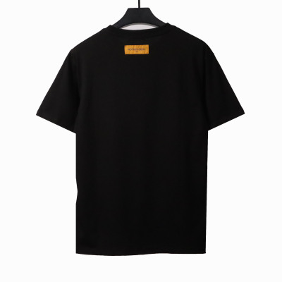  Louis Vuitton clown smiley face logo print T-Shirts black 02