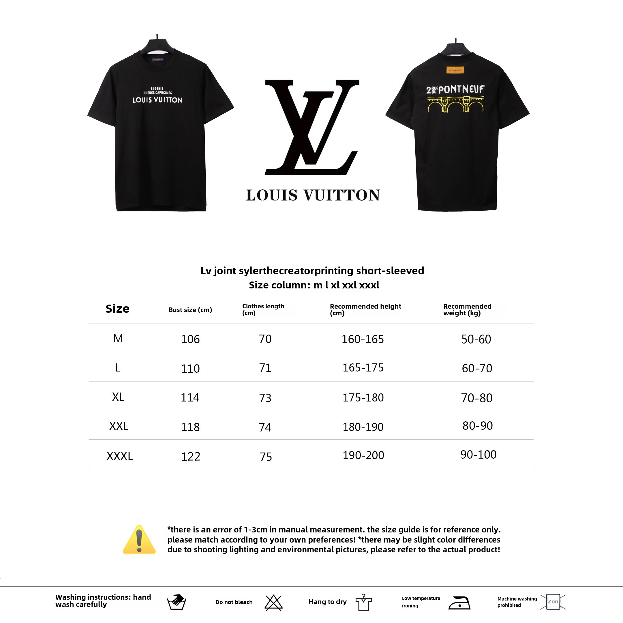Louis Vuitton co-branded Tyler thecr ​​eator print T-Shirts black