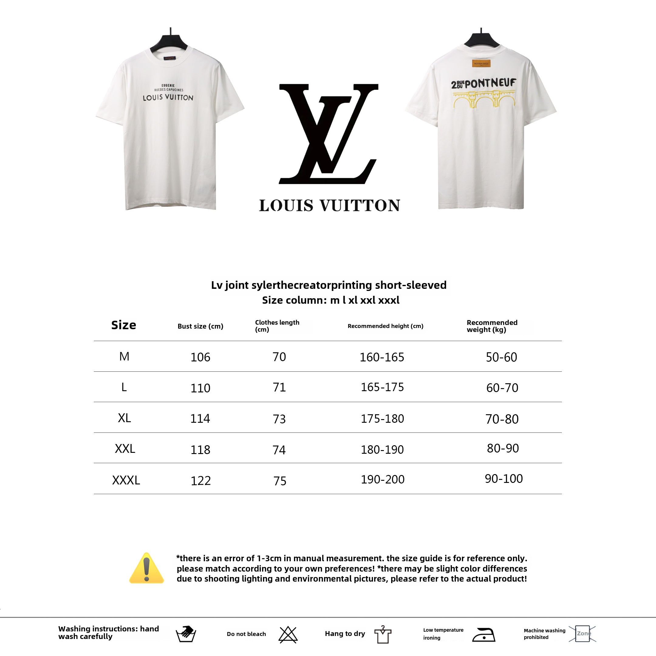 Louis Vuitton co-branded Tyler thecr ​​eator print T-Shirts white