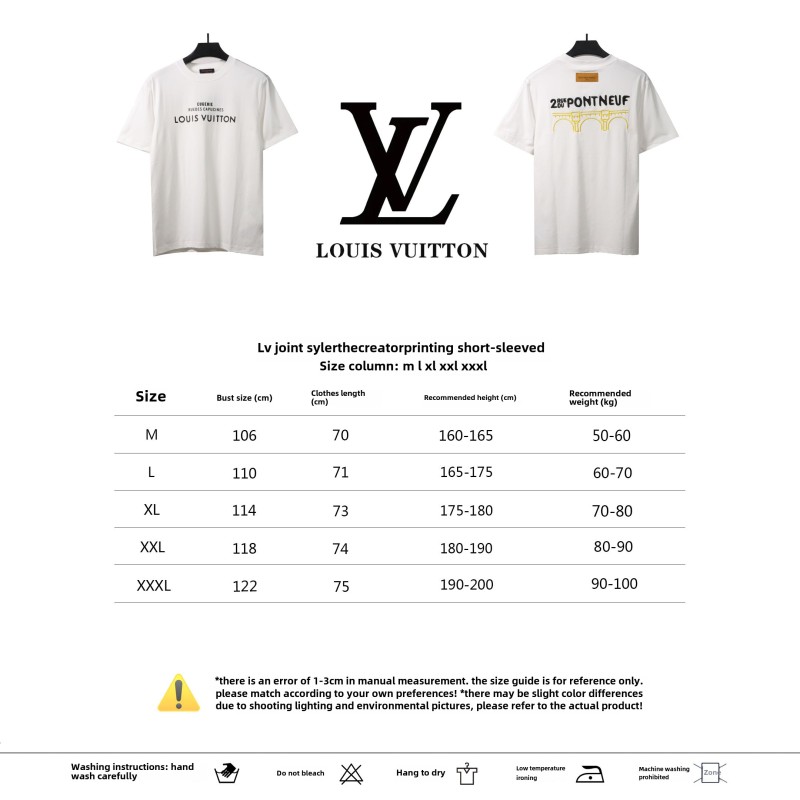 Louis Vuitton co-branded Tyler thecr ​​eator print T-Shirts white
