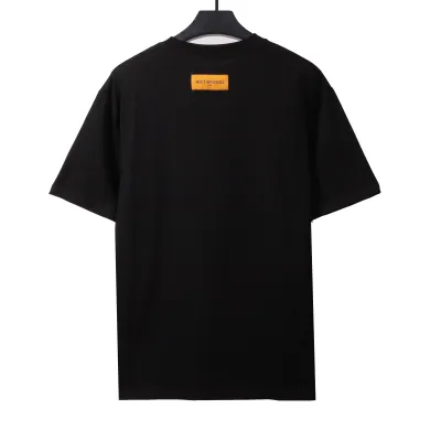 Louis Vuitton collar letter print round neck T-Shirts black 02