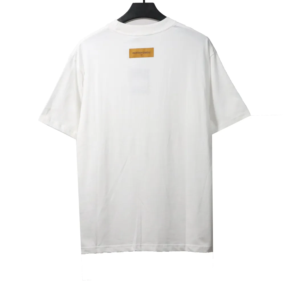  Louis Vuitton collar letter print round neck T-Shirts white