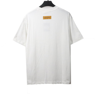  Louis Vuitton collar letter print round neck T-Shirts white 02