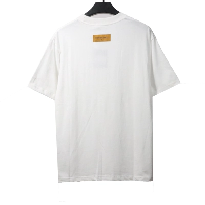 Louis Vuitton collar letter print round neck T-Shirts white 02