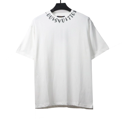 Louis Vuitton collar letter print round neck T-Shirts white 01