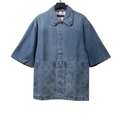 Louis Vuitton embossed denim T-Shirts blue 01