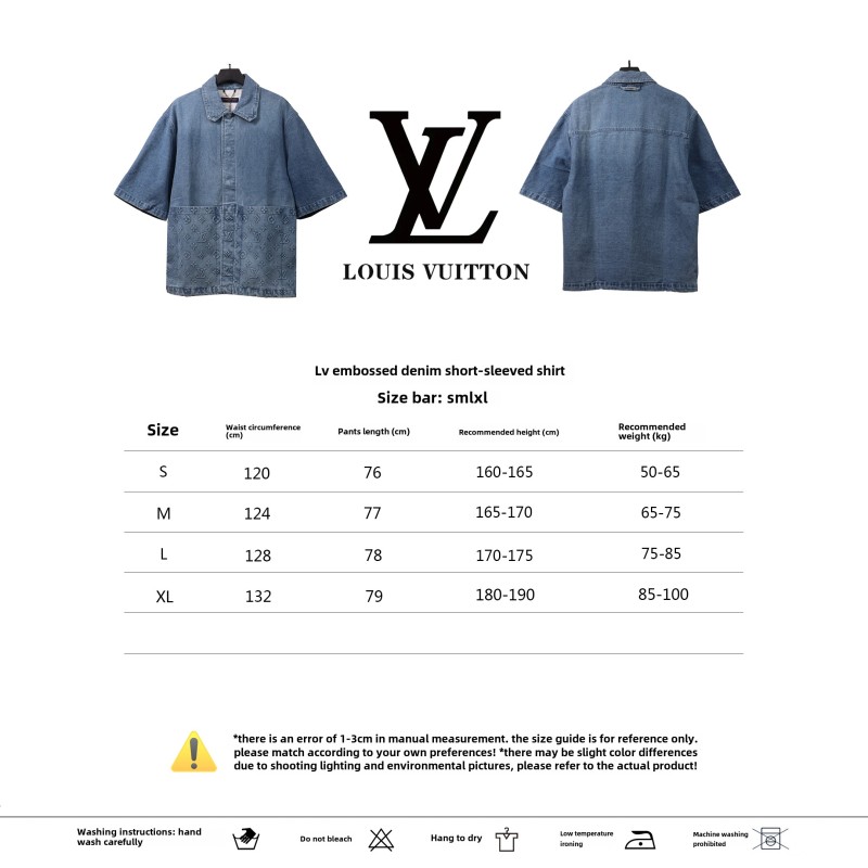  Louis Vuitton embossed denim T-Shirts blue