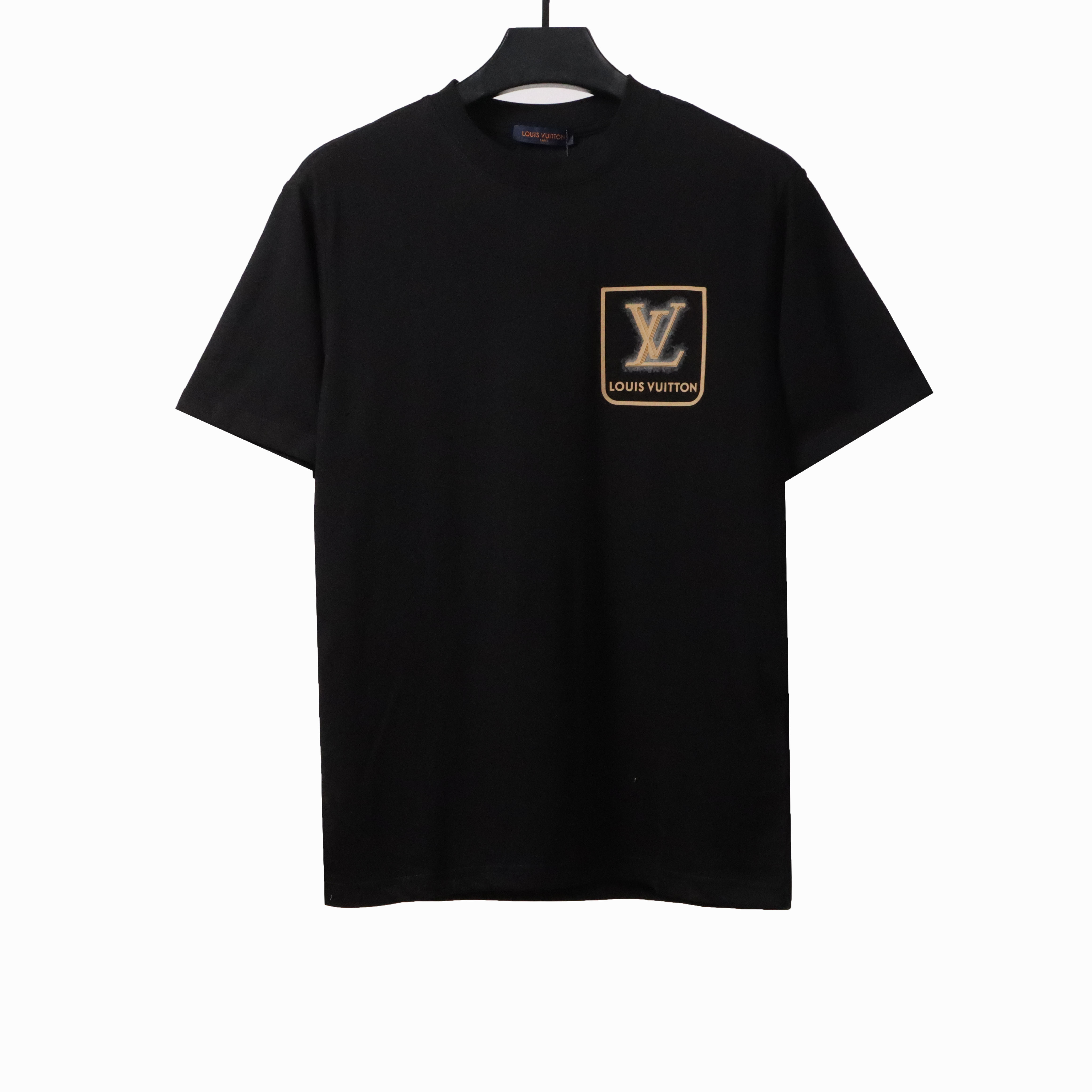 Louis Vuitton embossed fake pocket letter T-Shirts black