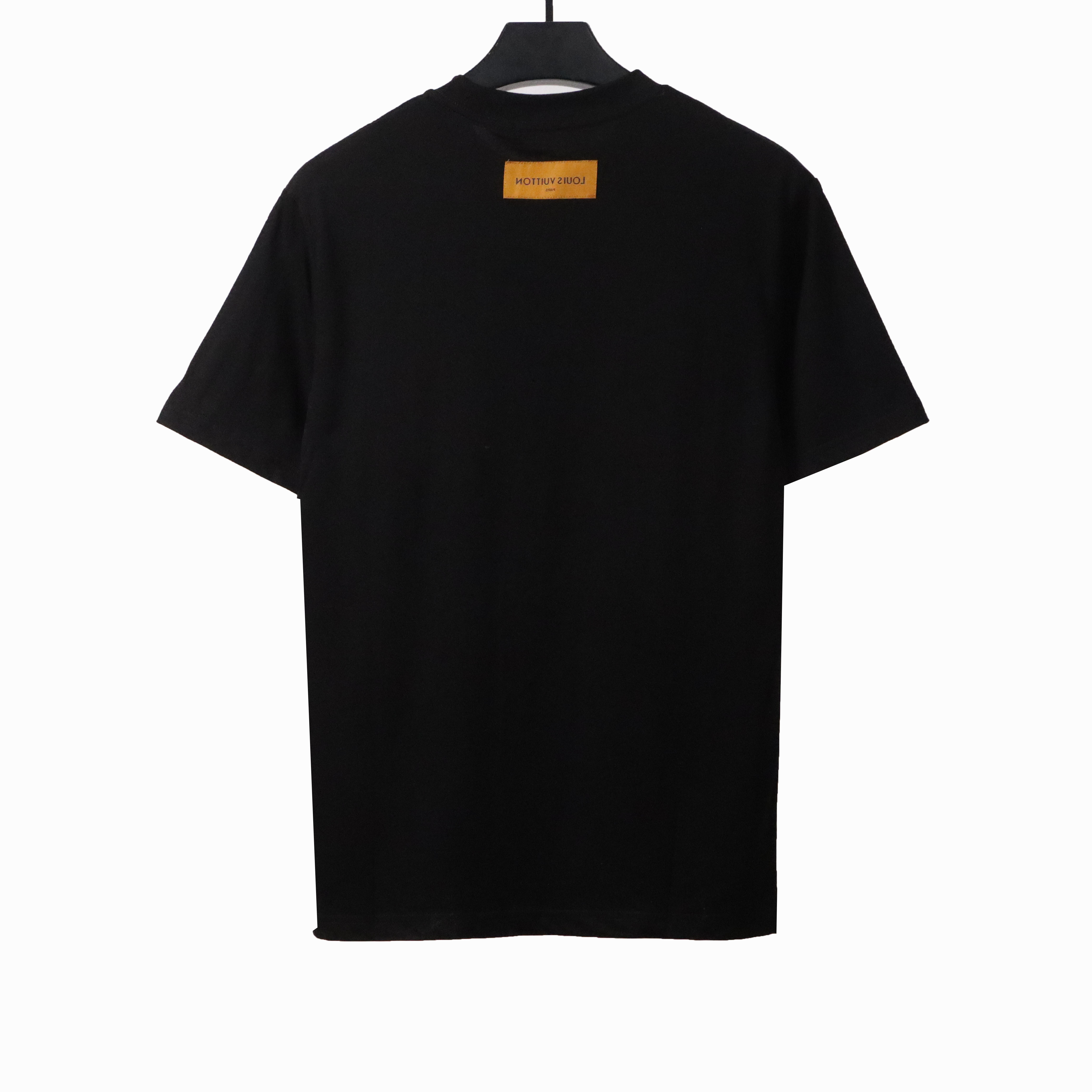 Louis Vuitton embossed fake pocket letter T-Shirts black